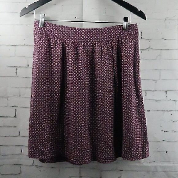 GAP PURPLE POLKA DOT FULL SKATER MIDI SKIRT SIZE 0 - Picture 1 of 7